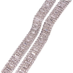 Moripama Rhinestone Chain Embellishment Yard Sew On Kāzu rotaslietas DIY (2 Yard Silver)