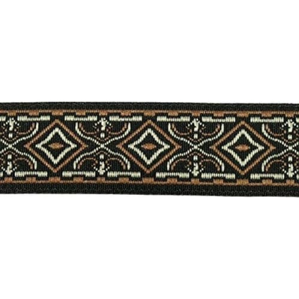 1A-Kurzwaren D-9-brown-25 austā lenta, 10 m plata, 25 mm plata, krāsa: brūna/bēša/melna