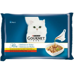 Gourmet perle gravy delight fileja gardēžu mērcē - liellopa un vistas gaļa - 4x85g