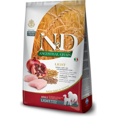 n&d ancestral ancestral grain chicken & pomegranate light medium & maxi - sausas maistas šunims - 12kg