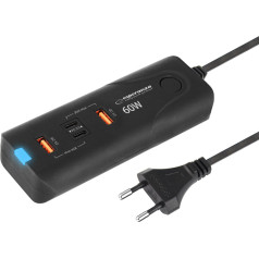 EZC109 сетевое зарядное устройство 60w 2x usb-c pd 30w / 2x usb-a qc 3.0 18w