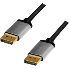 Displayport 4k/60 hz, no dp/m uz dp/m alumīnija kabelis 3 m