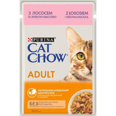 Purina kaķu barība ar lašiem un zaļajām pupiņām želejā 85g