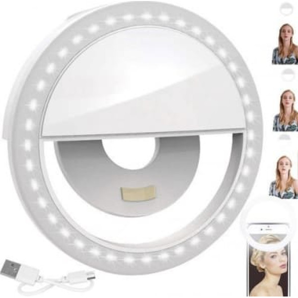 RoGer Universāla LED Selfie Lampa Balta