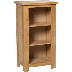 Hallowood Furniture Waverly Small Light Oak Bookcase - grāmatu plaukts viesistabai un priekšnamam ar 2 regulējamiem plauktiem - brīvstāvošs bērnu grāmatu plaukts sānu skapītis - uzglabāšanas biroja plaukts