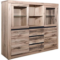 Massivmoebel24.De Montreux #142 Highboard 160 x 45 x 140 cm Bianco Oiled