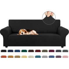 ‎Kekuou KEKUOU Stretch Sofa Slipcovers 1 gab Spandekss Dīvāna dīvāna pārvalks Mazgājams žakarda mēbeļu aizsargs Mīksts ar elastīgu apakšdaļu bērniem Mājdzīvnieku melns