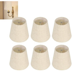 Pilipane 6 Pieces Candelabra Lampshades for Table Lamps, Fabric Lampshade for Table Chandelier, Wall Lamp Cover, Accessories, Home Decoration