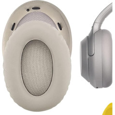 QuickFit proteīna ādas rezerves austiņu spilventiņi Sony WH-1000XM3 austiņu ausu spilventiņiem, austiņu ausu spilventiņiem, ausu vāciņu remonta daļām (sudraba krāsā)