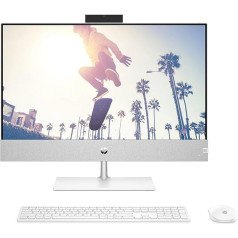 HP Pavilion All in One PC | 23.8 Inch IPS FHD Touch Display | Intel Core i7-13700T | 16GB DDR4 RAM | 1TB SSD | NVIDIA GeForce RTX 3050 | 5MP IR Camera | Windows 11 Home | QWERTZ Keyboard | White