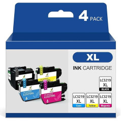 Denvoer LC3219XL Ink Cartridges Compatible with Brother LC3219 XL LC3217 for MFC-J5330DW MFC-J5335DW MFC-J5730DW MFC-J5930DW MFC-J6530DW MFC-J6930DW MFC-J6935DW (Black Cyan Magenta Yellow, 4 Pack)