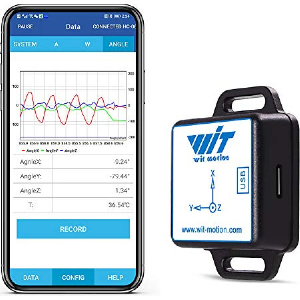 [Bluetooth akselerometrs + inklinometrs] BWT901CL MPU9250 augstas precizitātes 9 asu žiroskops + leņķis (XY 0,05° precizitāte) + magnētometrs ar Kalmana filtru, 200 Hz ļoti stabils 3 asu IMU sensors