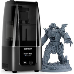 ELEGOO MARS 4 Ultra MSLA 3D printeris, galddatora sveķu printeris ar 7 collu 9K monohromu LCD displeju, Wi-Fi savienojumu, vieglu izlīdzināšanas sistēmu, ACF aizsargplēvi, drukas izmērs 153.36 x 77.76 x 165