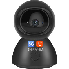 SHIWOJIA Drošības kamera IP kamera WiFi Dual Band 5GHz 2,4GHz Iekštelpu Ethernet 360° panorāmas/pakārtas nakts redzamība ar inteliģento IR kustības noteikšanu Divvirzienu audio signāls