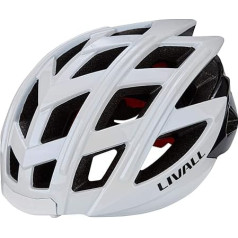 Livall BH60SE Unisex velosipēdu ķivere pieaugušajiem ar mūzikas, aizmugurējās gaismas, pagrieziena signāla, navigācijas, izsaukuma funkciju un SOS sistēmu, balta, 55-61 cm