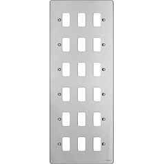 Schneider Electric GUG18GMS Ultimate Flat Plate 18 pieslēgvietu plate ar montāžas rāmi - pulēts hroms