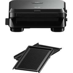 Braun SnackMaker 5 SM5001 Sandwich Maker with Removable Griddles, Die-Cast Aluminium, Dishwasher Safe Plates, 800 W, Black