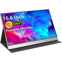 USB-C portatīvais monitors - 15,6 collu FHD HDR FreeSync nulles rāmja USB-C datora displejs ar dubulto C tipa mini HDMI portatīvajam datoram PC, mobilajam telefonam Mac, virsmai Xbox, PS5, slēdzim ar VESA stiprinājumu