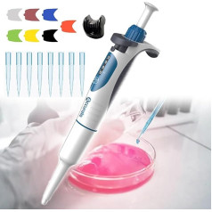 SNBGRYE 0.1μL-10ml Einkanalpipette, digitālā mikropipete, ar volumensperrfunkciju, ar 121 °C augstu temperatūru, izmantojama laboratoriskai pārnesei, 2~20μl