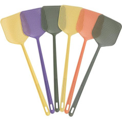 Morandi Color 6 Pack Plastmasas Fly Swatter Heavy Duty Elastīga Rokas kaitēkļu kontrole Liels kukaiņu apkarošanas līdzeklis, kas darbojas iekštelpās un ārā lietošanai