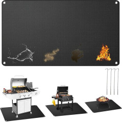 Grila paklājs Grīdas aizsardzība, Grila aizsardzības paklājs Silikona stikla šķiedras ugunsdrošības paklājs Karstumizturīgs līdz 650°C Karstuma aizsardzības paklājs, salokāms grila paklājs gāzes grila grilam, grīdas, zālienam