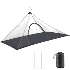 Kempings Mosquito Net telts ar ūdensnecaurlaidīgu dibenu Ultralight Mosquito Net Outdoor ar Zip Portable Mosquito Repellent ar pārnēsājamo somu kempingam Pārgājieni Pikniks 220 x 120 x 100 cm, melna