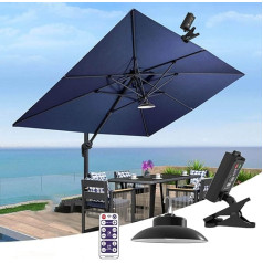 Solar-Regenschirm-Lichter für den Außenbereich, solarbetriebener Terrassenschirm, LED-Licht mit zeitgesteuerter Fernbedienung, Regenschirm, Terrassenlichter für Strandzelt, Camping, Garten,