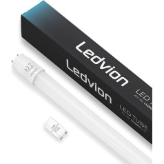 Ledvion iepakojums ar 25 LED spuldzēm 150 cm, 15 W LED neona luminiscences spuldzes, 6500 K, 2400 lūmenu, augstas efektivitātes lampas, vēsā baltā griestu gaisma, homogēna gaisma