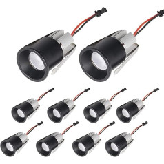 JOYINLED 10PCS 3W Mini LED Deckenleuchten Einbauleuchten Spot Licht schwarzes Set für Cree LED, 3000 K + Treiber, offenes Loch 28mm