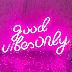 YUEYYNS Rosa Good Vibes Neon Sign LED Neon Light Sign Neon Lights Decor Acrylic Light Sign Neon Light for Bedroom Wall Bar Party Decor