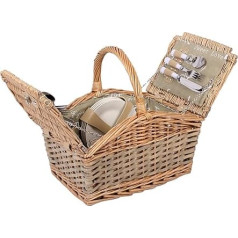 4 Person Wicker Picnic Basket Hamper with practical capacity