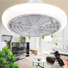 Griestu ventilators ar apgaismojumu LED gaisma Regulējams vēja ātrums Dimmable ar tālvadības pulti Modern LED griestu gaisma guļamistabai Dzīvojamā istaba Ēdamistaba White