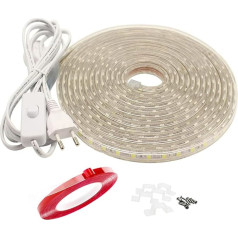 LED lente ar slēdzi, 5050 IP65 LED lente, 220 V (20 m, balta)