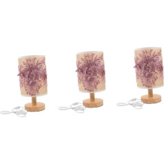 OSALADI Pack of 3 Auduma ziedu galda lampas Bērnu nakts gaisma Cute Lamp Ziedu lampa Nursing guļamistabas lampa Maza lampa Rose Desk Lamp Rozā mazs apgaismojums Trīsdimensiju audums