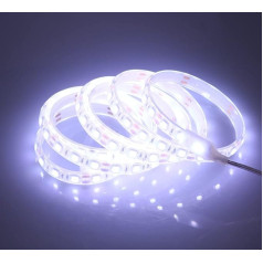 pcning 12 V 5 m silikona zemūdens LED lentu komplekts IP68, 12 V 5050 60 LED/m ūdensizturīga lenta 6000 K Cool White ar 230 V adapteri (Cool White, 5.00)