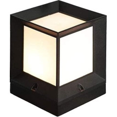 Āra stabiņa apgaismojums Classic Square Cube Modern Simple Rectangle IP55 ūdensizturīgs lietus necaurlaidīgs stabiņš Light Black Aluminium Metal Patio Garden Landscape Decoration Street Light