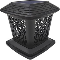 OSALADI Solar Post Cap Lights Āra pasta gaisma Saules enerģijas dekoratīvā nakts lampa dārza terases ainavu dekoram Silti balta gaisma