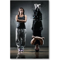 Postereck - 0517 - Hip Hop, Tanz Paar Frau Mann Street Dance Tanzen - Wandposter Fotopostera attēls Wandbild Wandbilder - Rokas lapa - 40,0 cm x 30,0 cm