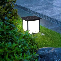 Schwarzes Quadrat LED Solar Post Light Modernes und einfaches IP65 Wasserdichtes Säulenlicht Einfach zu installierende Aluminiumdruckgusslampe Karosseriestangenlaterne Geeignet für Eingangsdeck Terras