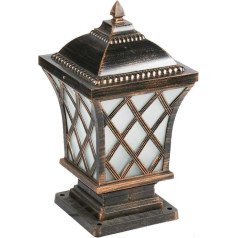 Retro Bronze Outdoor Garten Post Light IP45 Wasserdichte Spitze Post Laterne Einfache Gittermuster Zaun Säule Licht Garten Villa Zaun Säule Scheinwerfer