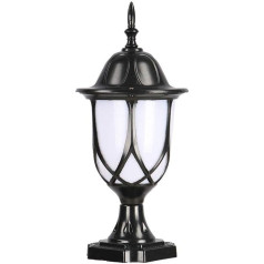 Schwarz spitze Außenleuchte Mesh Cage Wasserdichte und rostfreie Postleuchte European Retro Minimalist Style Post Laterne Geeignet für Patio Deck Lawn Pillar Light