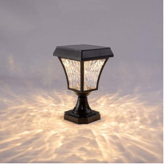 WFZRXFC Touch Switch Outdoor Post Light American Retro Elegante Säule Licht Acryl Lampenschirm wasserdichte Säulenlampe Warmes Licht und kaltes Licht Innenhof Pole Laterne