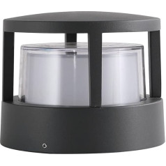 WFZRXFC Runde Schwarze Moderne minimalistische Außenpfostenleuchte Mastlampe aus mattem Aluminiumdruckguss Doppelschichtige PC-Lampenschirm-Pol-Lampe Gehweg Blumenbeet Außenbeleuchtung