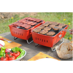 Aniva PRTK 03 Tragbarer Holzkohlegrill, Rot