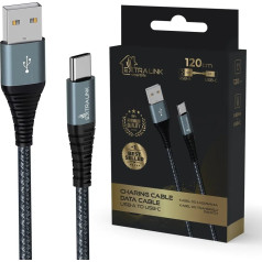 Kabeļa usb tipa a uz usb tipa c kabelis smart life 1,2 m melns