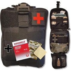 Troja Tactical IFAK, First Aid Kit, Trauma Set, Survival, Camping, Waist Bag, Medical Emergency Kit, Military Bum Bag, Belt Bag with Israeli Bandage