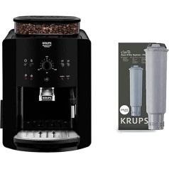 Krups EA8110 Arabica Quattro Force pilnībā automātisks kafijas automāts (1450 Watt, 1,8 litri, sūkņa spiediens: 15 bāri) melns & F 088 01 ūdens filtrs visiem Orchestro modeļiem Espresso / kafijas automātu modeļiem