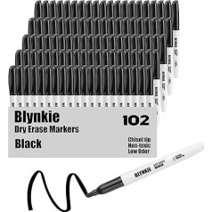 Blynkie Dry Erase Markers Value Pack 102 marķieri ar dakša smaili un zemu smaku baltajām tāfelēm, stiklam un citiem materiāliem