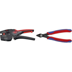 Knipex NexStrip multiinstruments elektriķiem ar neslīdošām plastmasas uzmavām 190 mm 12 72 190 SB un elektroniskajiem supernažģiem, elektroniskajiem sānu griezējiem mīkstiem vadiem un optisko šķiedru kabeļiem