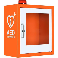 Wandmontierter AED-Defibrillator-Aufbewawahrungsschrank, Defibrillationsalarmbox für Erste Hilfe bei Herzproblemen mit Schlüssel und Alarm, für die meisten AED-Modelle geeignet